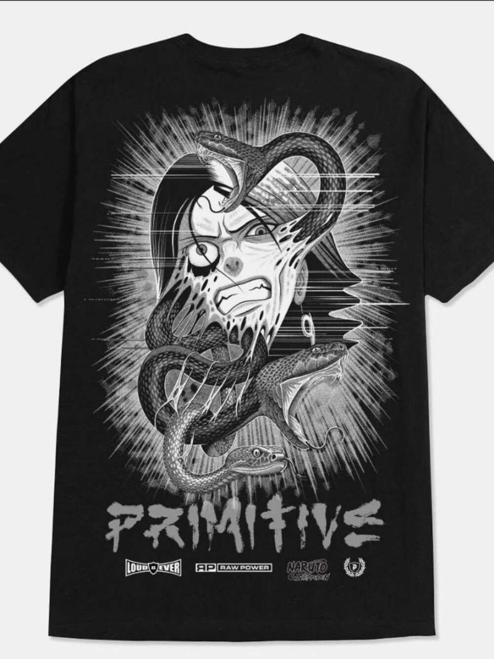 Primitive x Naruto black tee Size XL #naruto #skateboarding
